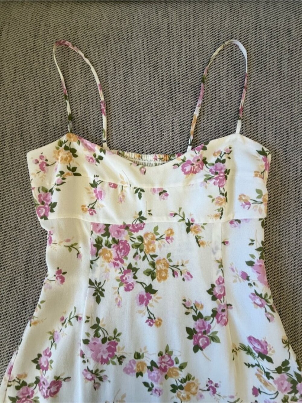 NEW Reformation Milica Midi Dress Posy Cream Pink Floral | US 6 UK 10 - Picture 10 of 16